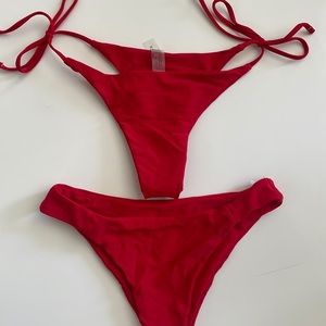 SHEIN red bikini bottoms set